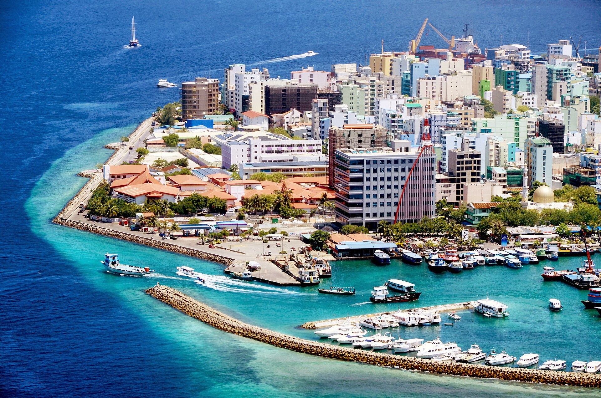 Malé city seen from the water